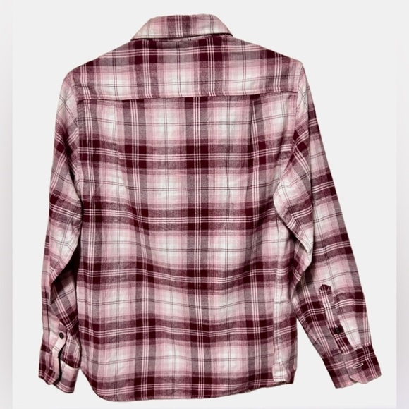 TILLEY Women’s Plaid Cotton Long Button Down Sleeve Pocket Shirt Sz Small Petite - Picture 4 of 6